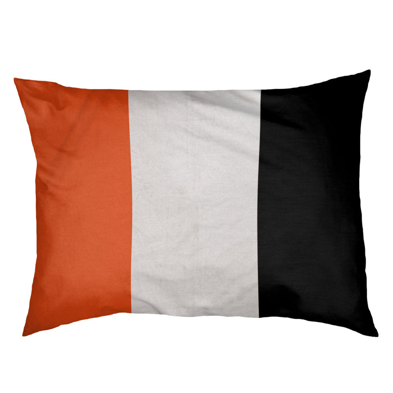 Coussin de lit pour chien Cincinnati, Petit (l 28 po x P 18 po x H 6 po), Orange / blanc / noir