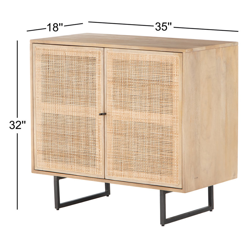 Carmel Solid Wood Accent Cabinet, Natural Mango