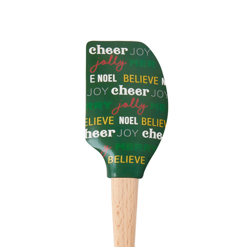 Tovolo Spatulart Gift Wrap Silicone Spatula with Wood Handle
