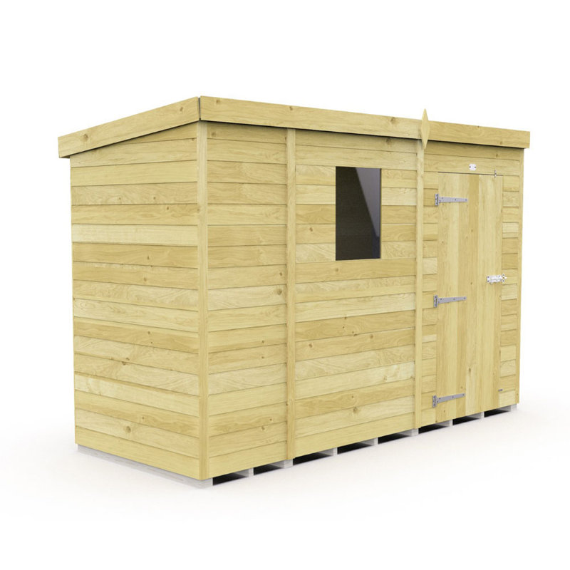 9ft x 4ft Pent Shed - Single Door with Windows