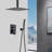 Ceiling Mounted Shower Matte Black - 10" Head And Handheld Bath & Bathroom Kit-125519117