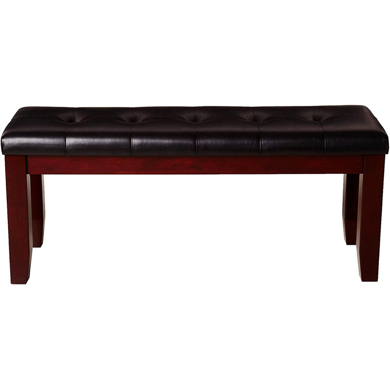 Espresso and Black PU 48" Modern Bench