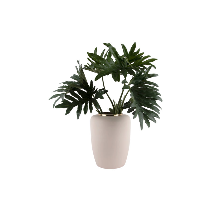 Vase Dex Iron Structured Black, Warm grey, 45cm H x 33cm W x 33cm D