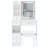 29.2" Small Size Left Drawer Desktop Vanity Table + Cushioned Stool, Large Sliding, Touch Control, Tri-Color Switching, Brightness Adjust Led Mirror, High Capacity Storage, Suitable For Small Space-1586760511