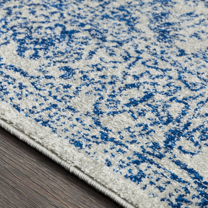 Tapis bleu foncé / gris clair Hillsby, Rectangle 2 pi x 3 pi