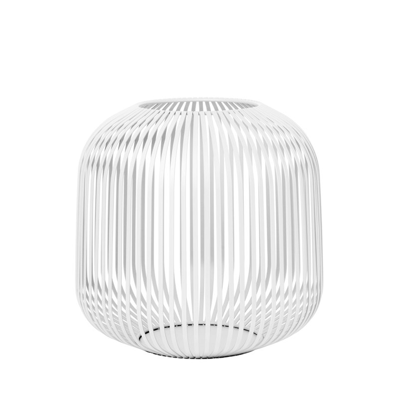 Lanterne de table en métal LITO, H 10,6 po x l 10,8 po x P 10,8 po, Blanc