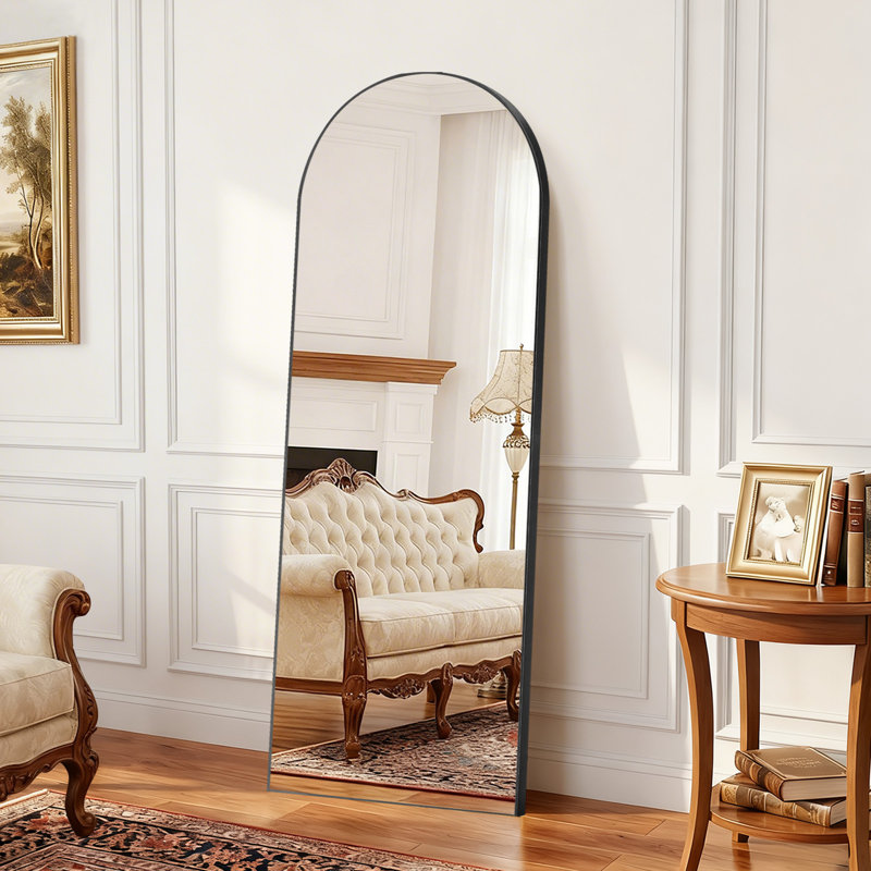 Miroir pleine longueur arqué, Noir, 56 po x 21 po