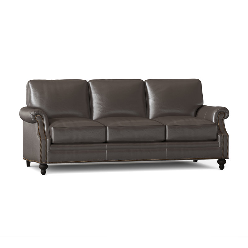 West Sofa, Natural, Cobblestone, Outsider Raven Genuine Leather