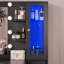 Bureau de coiffeuse avec miroir et lumières, coiffeuse de maquillage avec 5 tiroirs et organisateur de bijoux caché-2001955780