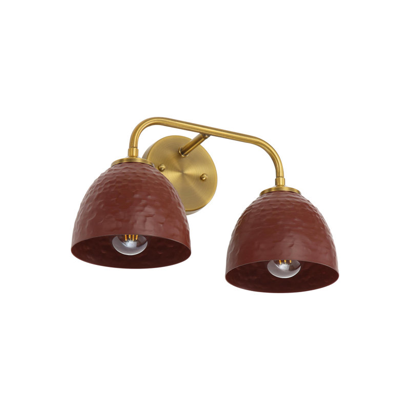 Lesniak 2-Light Bath Vanity in Modern Brass, Brown