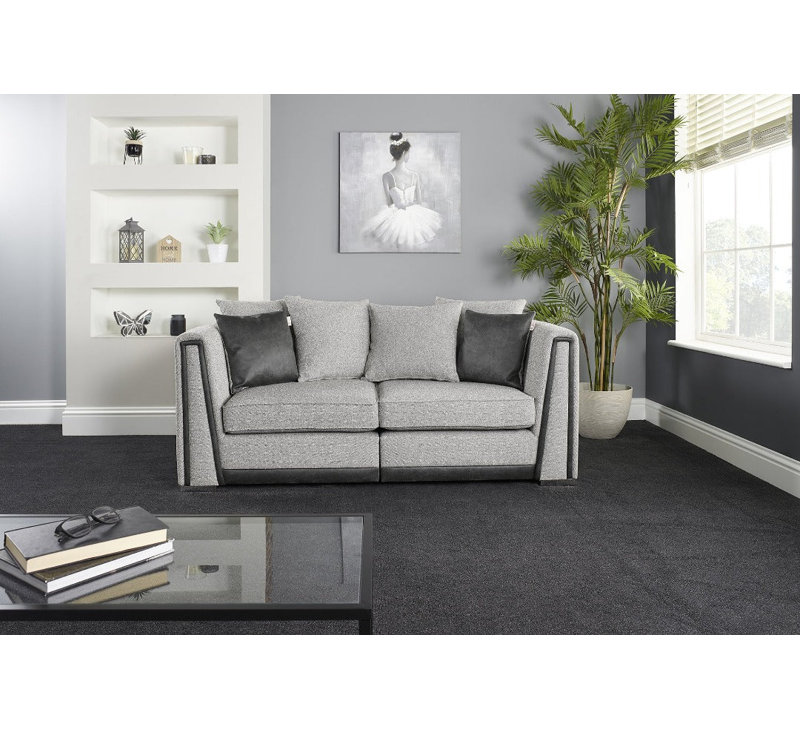 Edinburgh 2 Seater Chenille Sofa, Light Grey