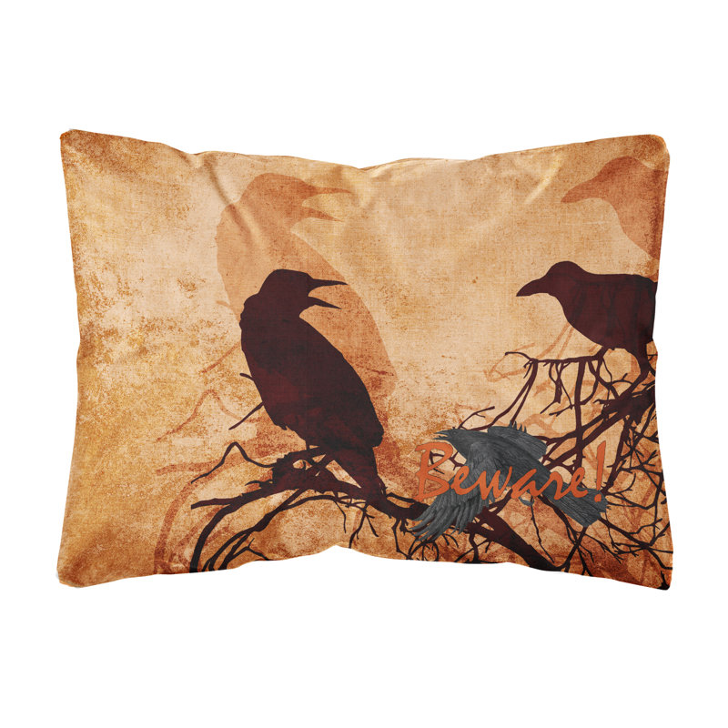 Coussin décoratif d’intérieur/d’extérieur à l’attention du noir crows d’halloween