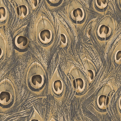 Rouleau de papier peint L 33 pi x l 21 po avec plumes d'animaux