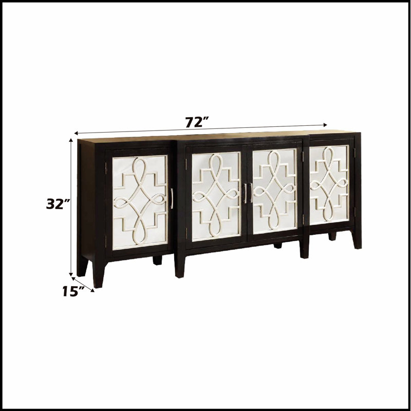 Armoire console Kacia Antique Black, Noir antique
