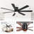 60" 7-blade Flush Mount Ceiling Fan with Light and Remote, Quiet Reversible DC Motor, 3CCT LED Light, Low Profile Fan for Living Room and Bedroom