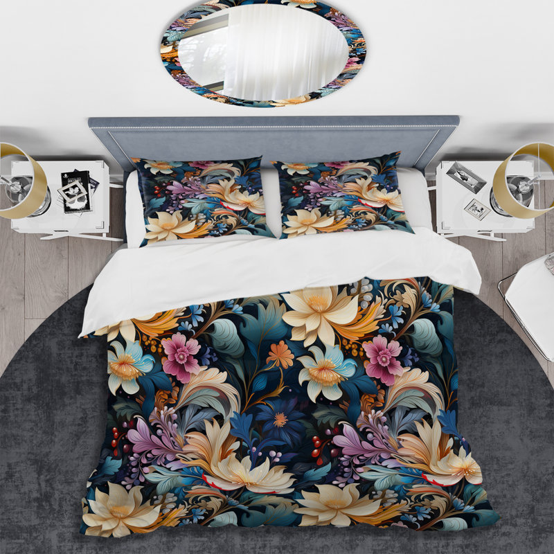 Enchanted Paisley Gard Marble Pattern - Ensemble de housse de couette en marbre