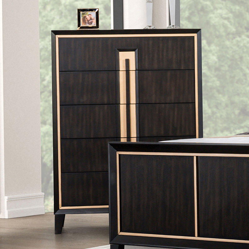 Mobilier de chambre à coucher style contemporain 5 pièces