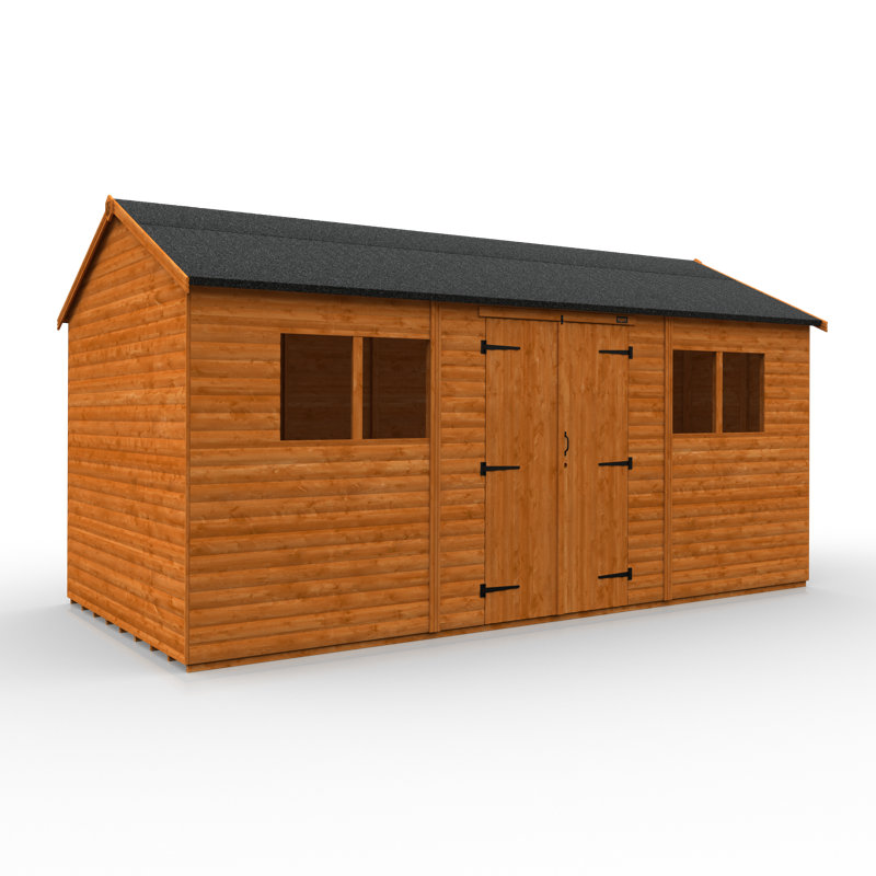 8 ft. W x 16 ft. D Solid Wood Tongue & Groove Apex Garden Shed
