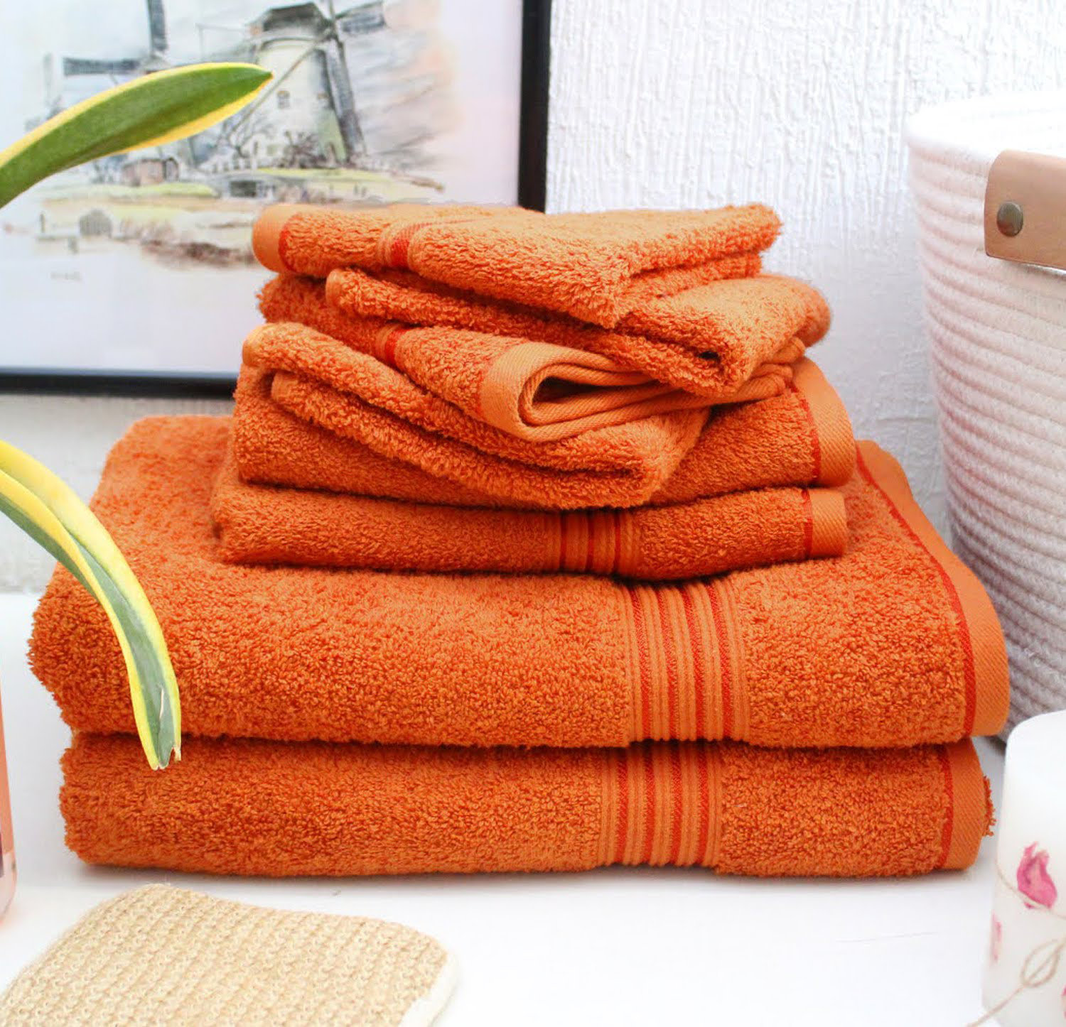 100% Cotton Medium Weight Marble Solid Bath Towels (set Of 4