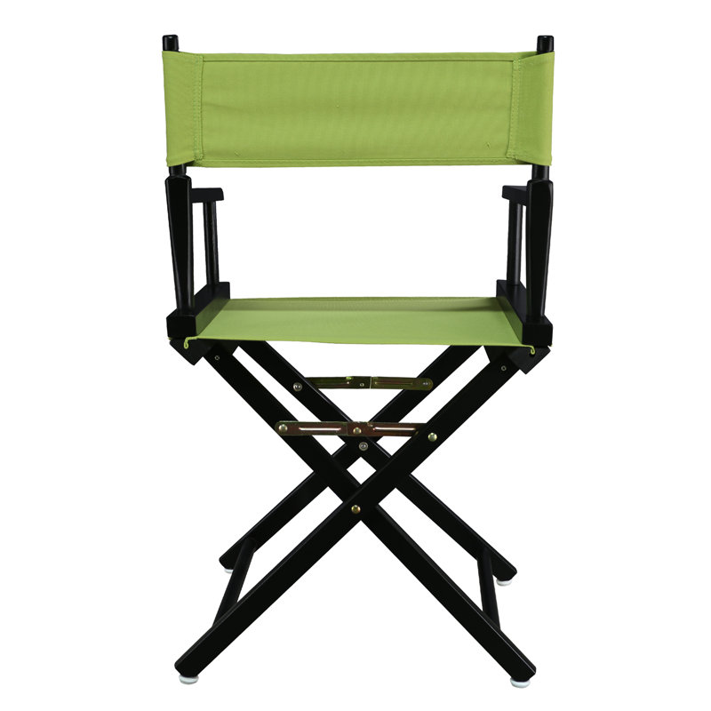 18" Folding Director Chair, Black, Lime Green