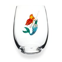 Mermaid 17 oz. Acrylic All Purpose Wine Glass (Set of 6) Trinx