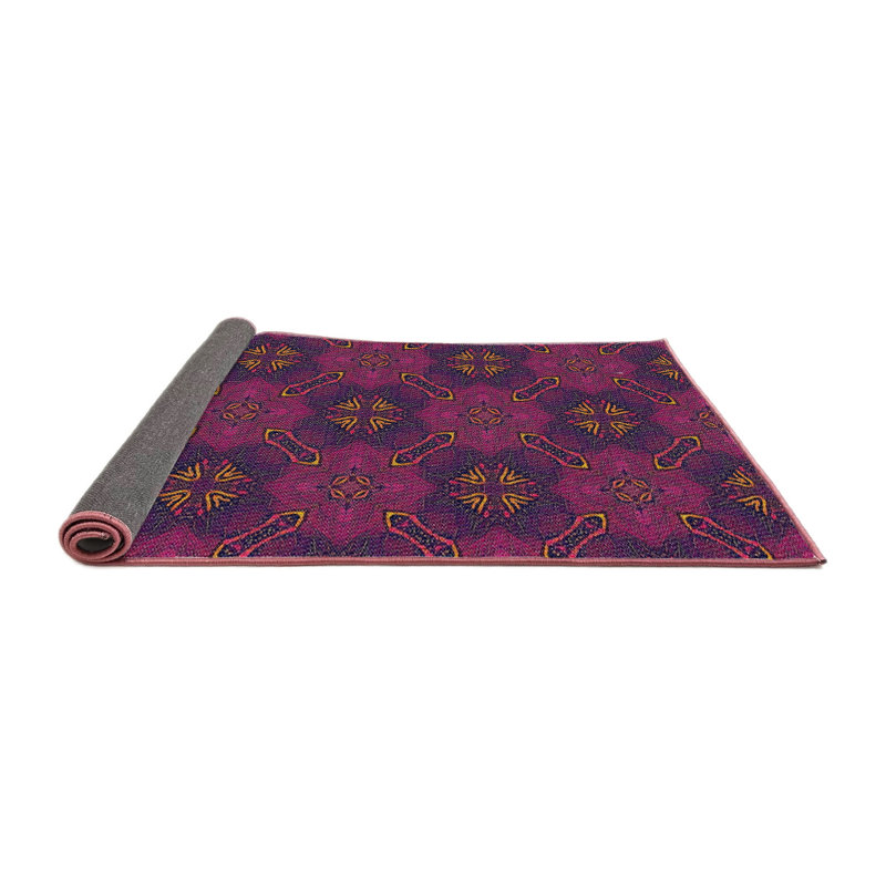 Tapis mauve/brun à motifs Klutsch, Carré 8 pi