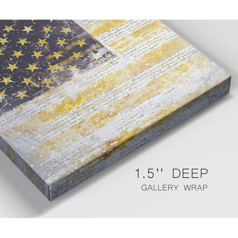 Drapeau américain - impression sur toile tendue, H 16 po x l 16 po x P 1 po