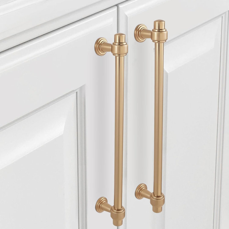 Paquet de 10 poignées d'armoire, poignées de tiroir en alliage de zinc massif, quincaillerie de cuisine et de commode moderne avec filetage profond