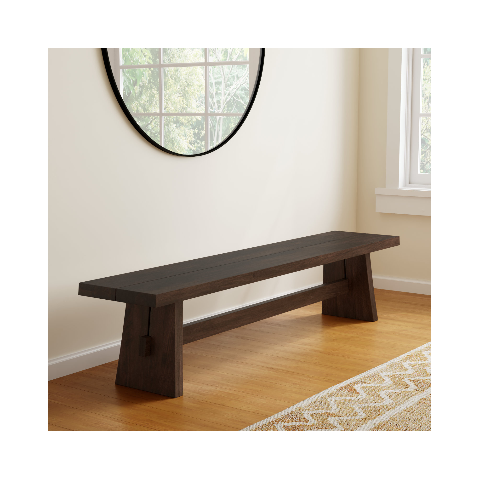Acadia 79" Bench In Coffee Bean, Brown