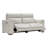  Ollie 85.83'' Wide Genuine Leather White Ivory  Power Wall Reclining Sofa With USB Ports