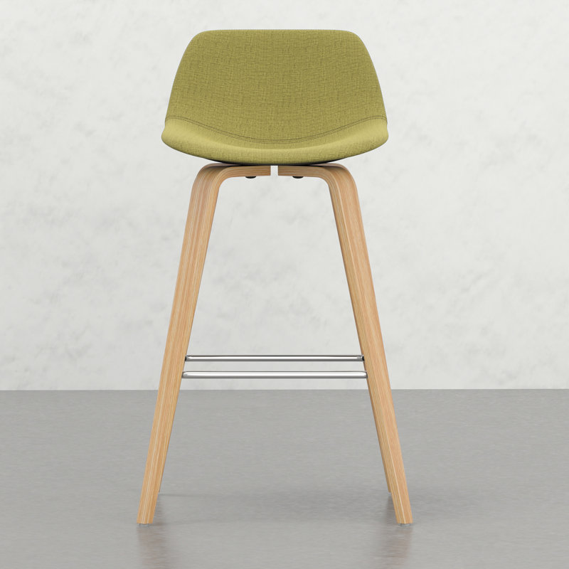 Tabouret Mid-Century (2) - Siège rembourré, placage de bois, repose-pieds, choix de sièges polyvalents pour différentes zones de 2 tabourets de comptoir attrayants, confortables