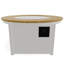 42" Round Rustic Polymer Fire Table with Propane Shelf-835687991