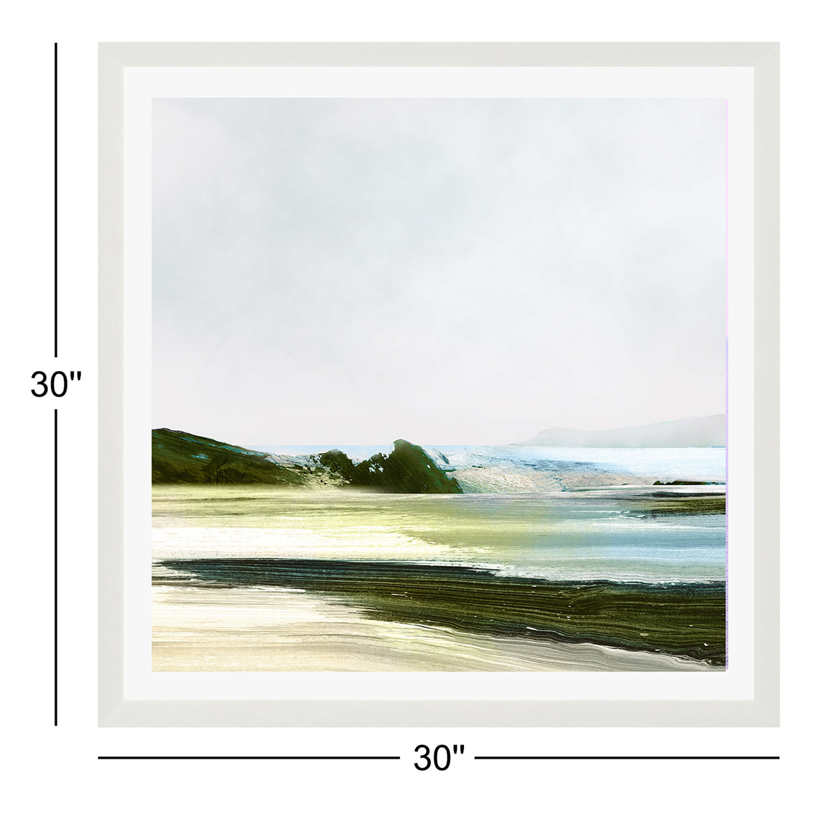 Padstow, Yes, White Framed Paper, 30" H x 30" W x 0.75" D