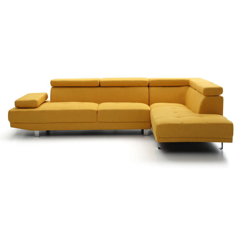Canapé modulaire Riveredge G446-SC (sans repose-pieds), jaune, Tissu jaune