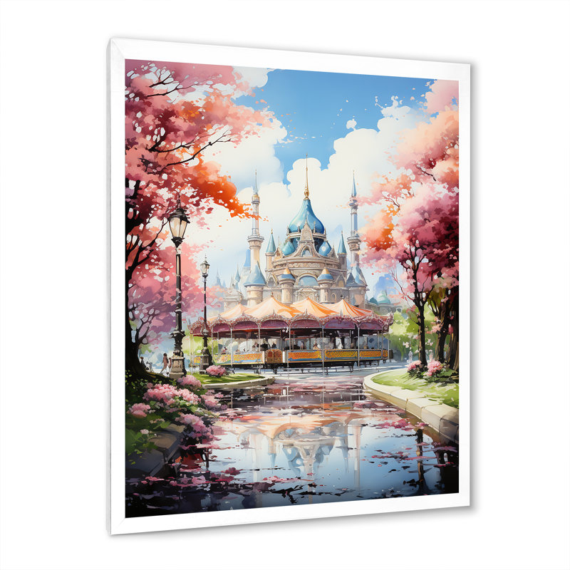Yeiren Carousel Whimsical Delight VII, reproduction d'art sur toile, H 40 po x l 30 po x P 1,5 po, Cadre photo blanc