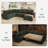 Brunella U-shaped Corduroy Sectional Sleeper Sofa Pull Out Sofa Bed-114985685