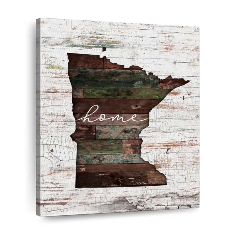 «Minnesota Home Map On Canvas», art textuel, H 10 po x l 8 po x P 1 po
