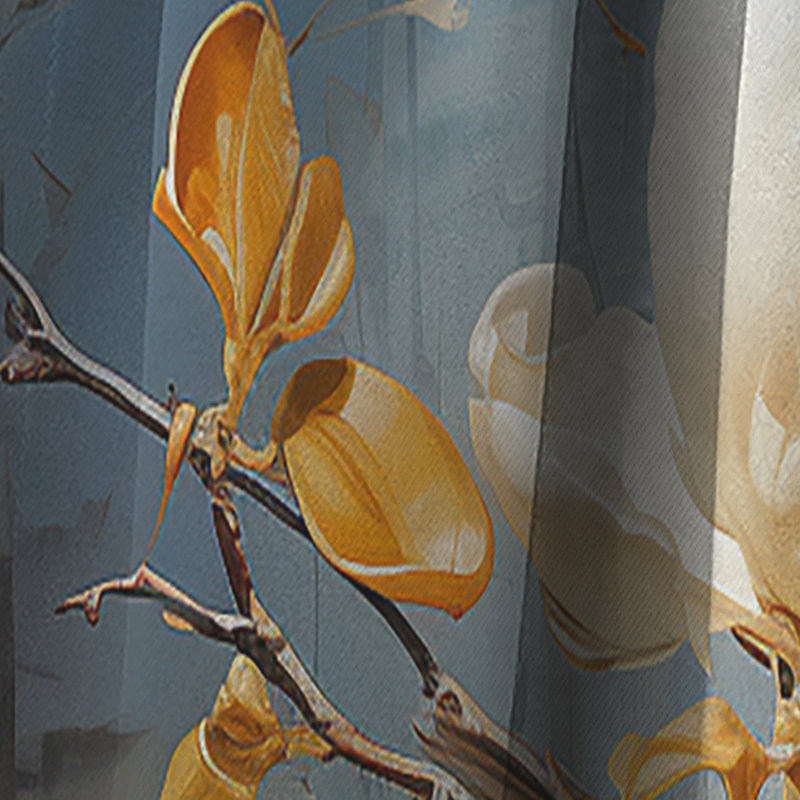 Rideau occultant à motif floral Valen - Magnolias - 1 panneau, L 52 po x L 90 po