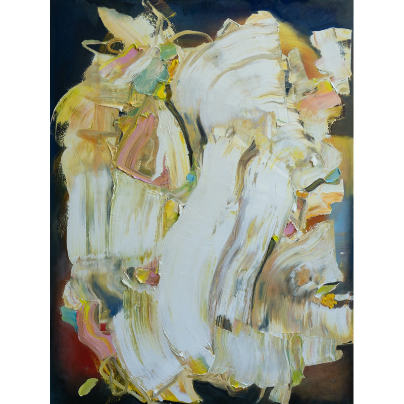 359 Arrivant à Naples par Anne B. Schwartz - Peinture, H 31,25 po x l 25,25 po, Papier avec cadre noir