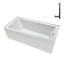 Baignoire en alcôve droite en acrylique blanc brillant avec drain extérieur Streamline 60 po x 30 po Streamline-101699054