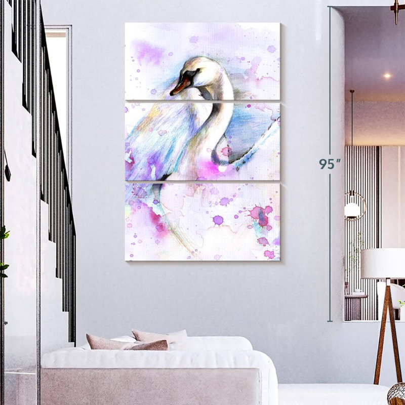 Brampt Abstract Swan, 74" H x 48" W