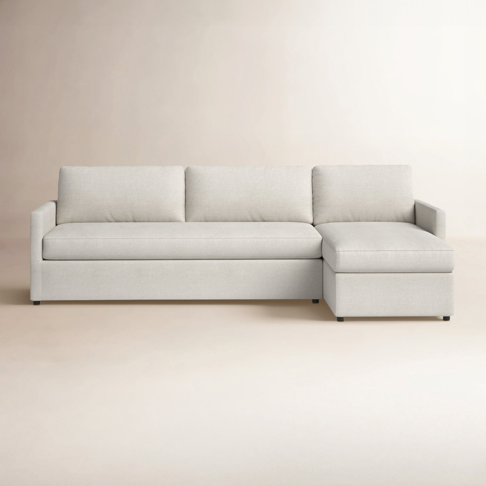 Damari 2 - Piece Upholstered Chaise Sectional, Right Hand Facing, Macarena Light Gray Basketweave