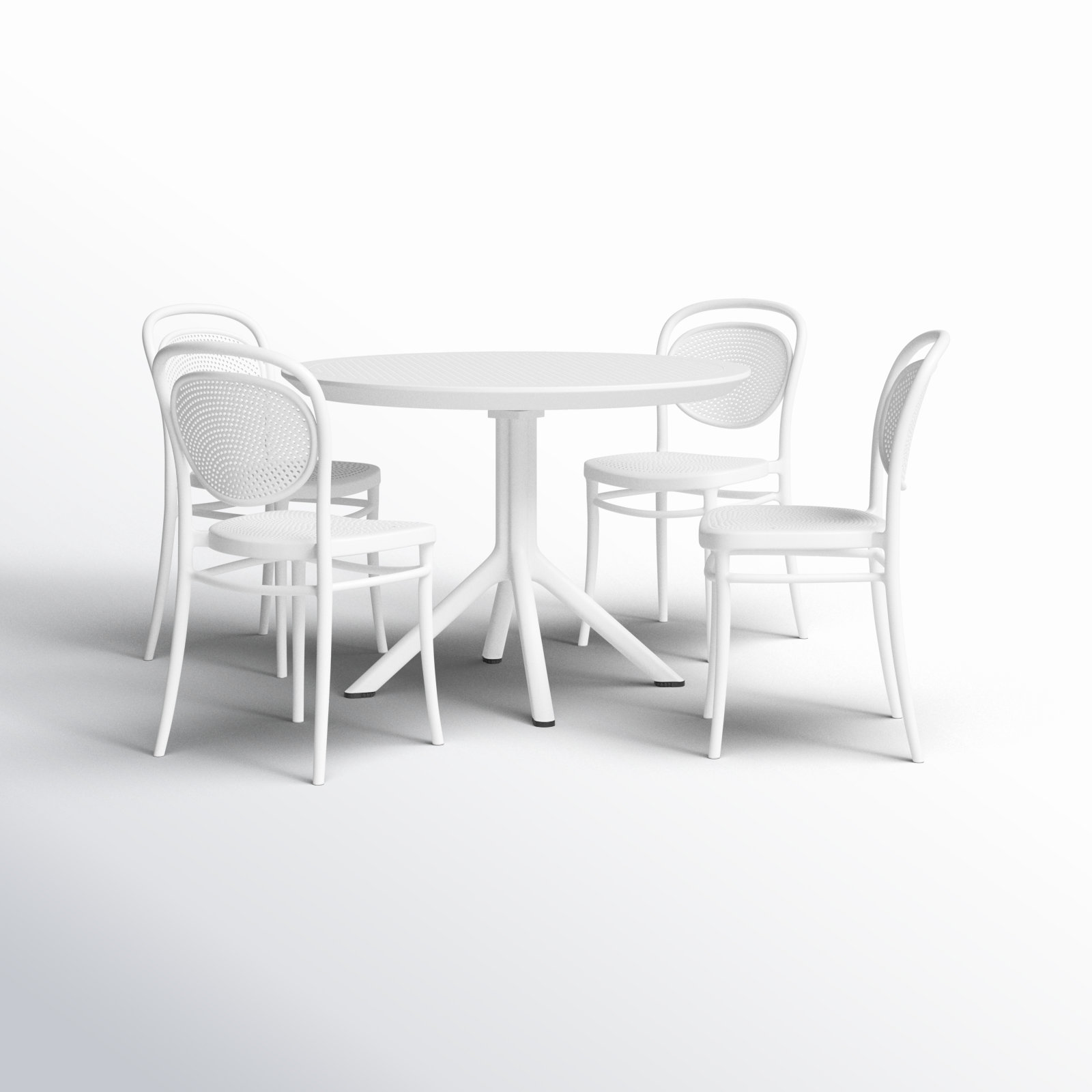 Farrah 41" Patio Dining Set, White