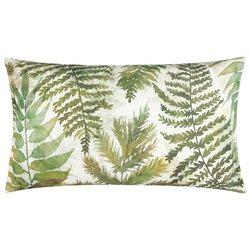 Elowen Indoor / Outdoor Floral Green Rectangular Throw Cushion