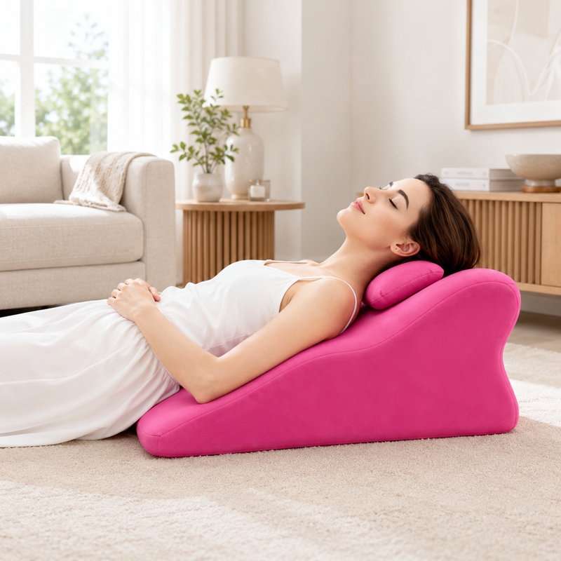 Industrial Style Polyester Blend Rectangular Pillow, Pink Color, Basic Flat Seam With Solid Fill, Best For Home Office Desk, Laundry Basket & Walk-in Closet, Standard Size