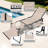Outdoor Adjustable Textilene Lounge Chair Folding Tanning Chair with Pillow-690201523
