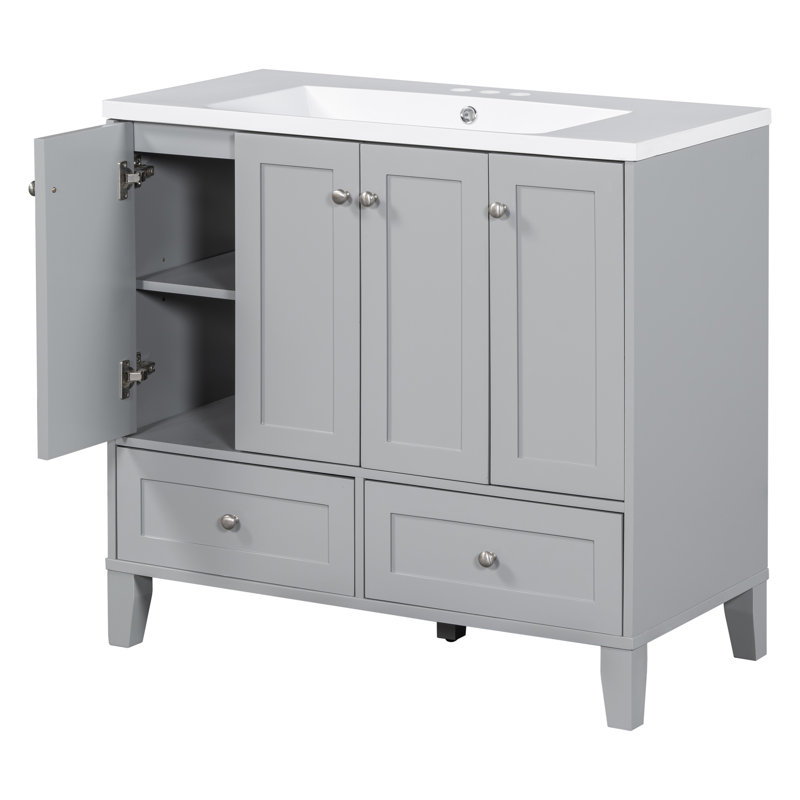 Ensemble de meuble-lavabo simple 36 po avec plateau en résine Reghina