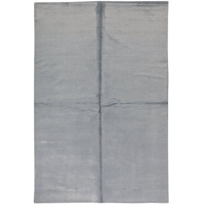 Tapis bleu clair noué à la main de haute qualité