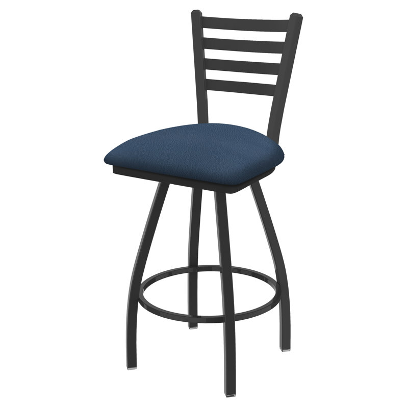 Tabouret de bar pivotant de 36" Evers, Étain, Vinyle - baie Rein, Extra Tall (36” Seat Height)