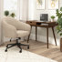 Petit bureau d'écriture et chaise Lachone 40W pour bureau à domicile, table d'ordinateur avec rangement et sièges